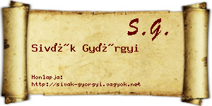 Sivák Györgyi névjegykártya