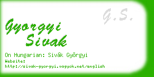 gyorgyi sivak business card
